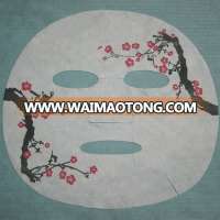 Printing wintersweet dry nonwoven face mask